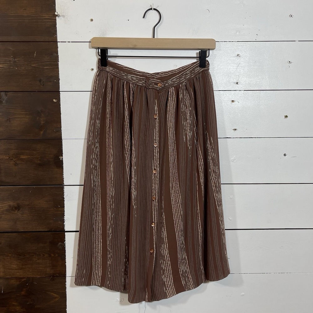 Vintage 80s Campus Casuals of California Skirt Pleated Preppy Boho Academia